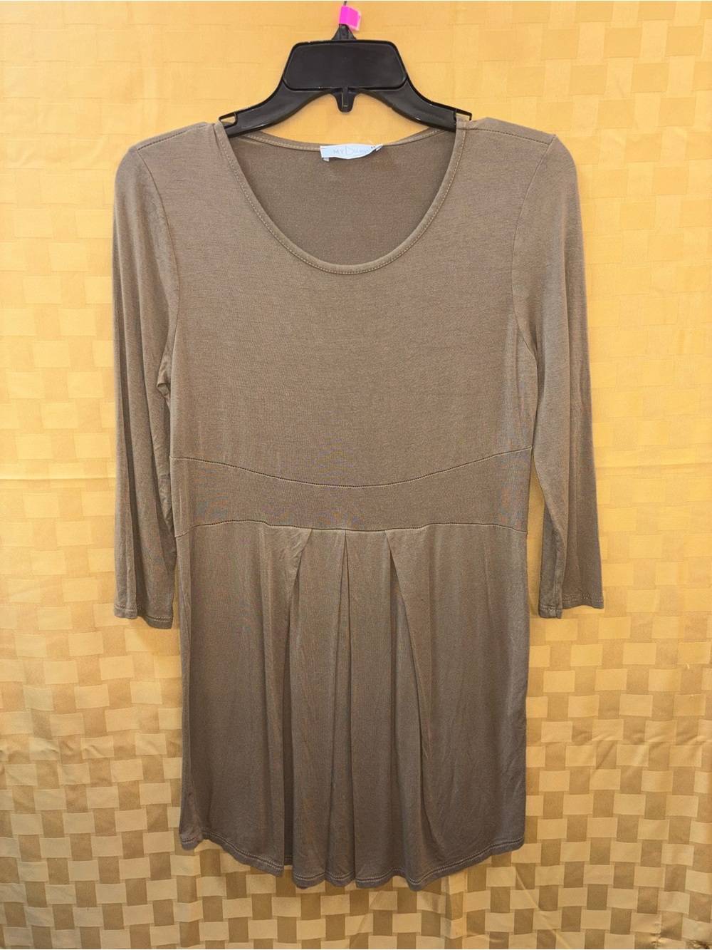 Women’s Long Sleeve Scoop Neck Dress in Taupe